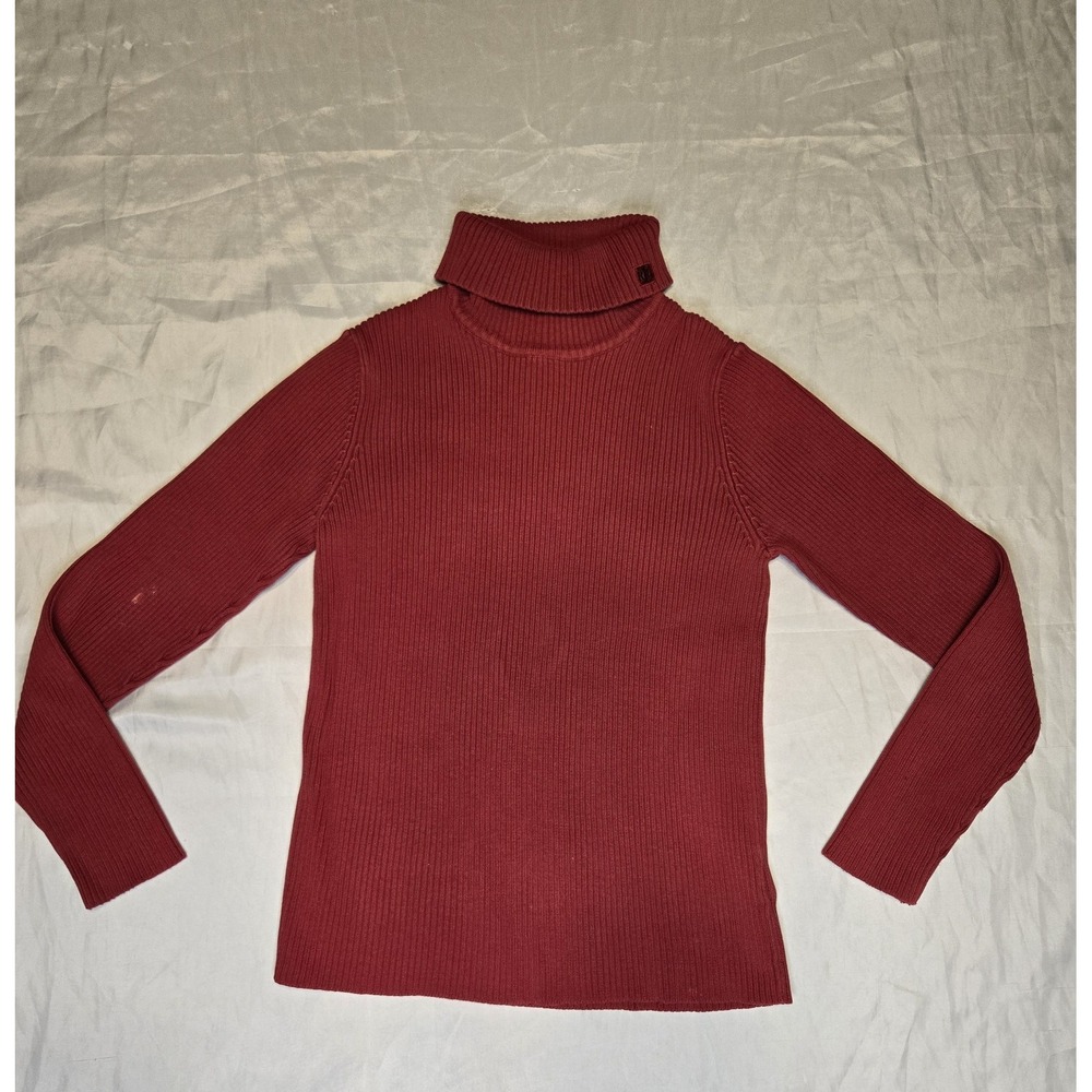 Lauren Ralph Lauren Womens VTG Ribbed Turtleneck Sweater Red P/S Preppy Academia